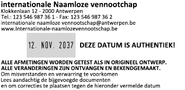 Voorbeeld afdruk